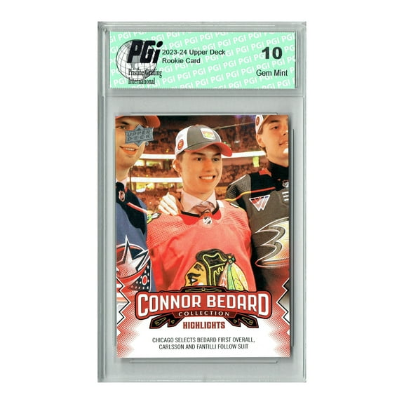 2023 Upper Deck Connor Bedard Collecton #7 Drafted 1st Ovrall Rookie Card PGI 10