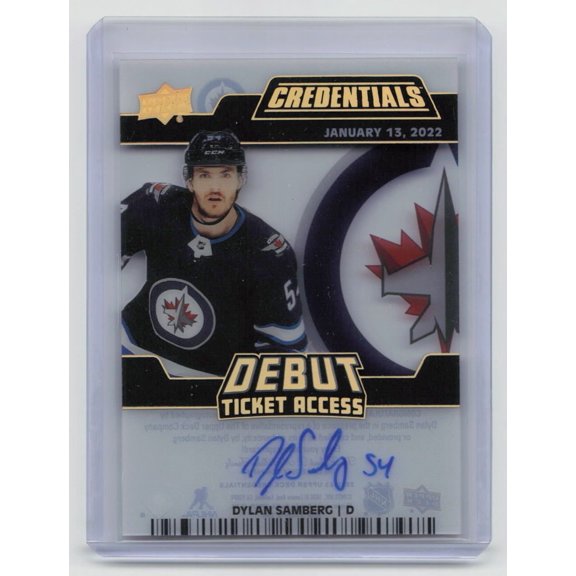 2023 Upper Deck Credentials Debut Ticket Access Dylan Samberg #DTA-DS RC 47/99