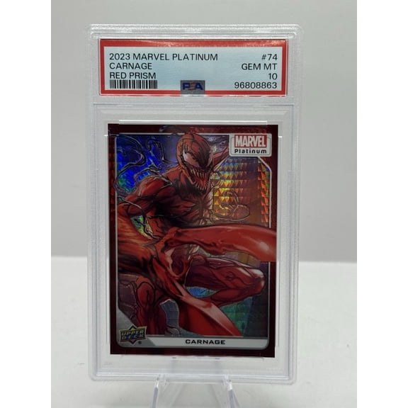 2023 Upper Deck Marvel Platinum Red Prism #74 Carnage 147/199 PSA 10