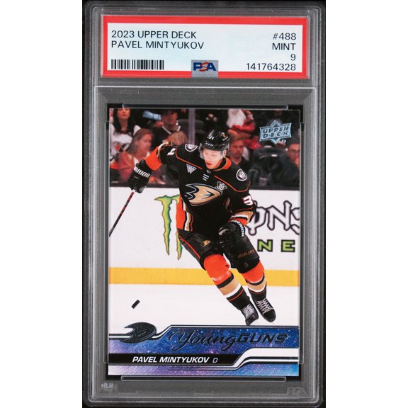2023 Upper Deck Pavel Mintyukov #488 Young Guns Rookie PSA 9