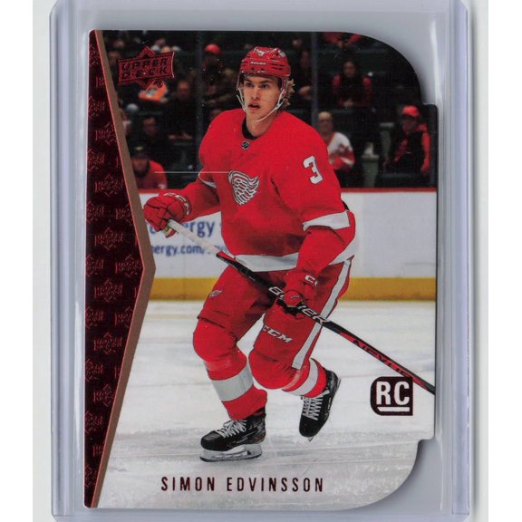 2023 Upper Deck Series 1 Rookie Red Die-Cut RC Simon Edvinsson RDT-4 Detroit Red Wings Hockey Card