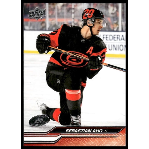 2023 Upper Deck Series 1 Carolina Hurricanes Sebastian Aho #30 Hockey Card
