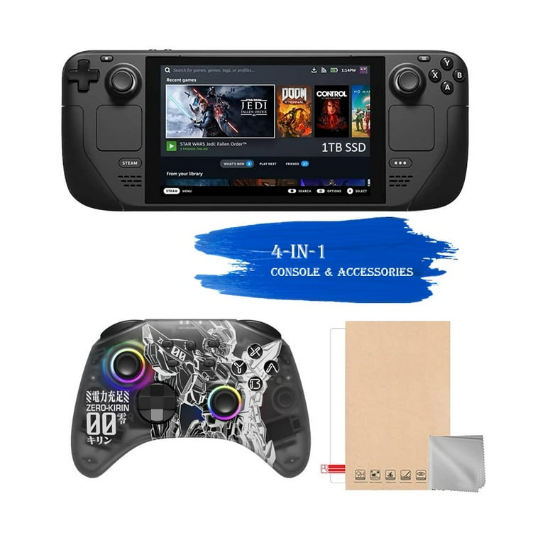 2023 Valve Steam Deck 1TB Upgraded Handheld Console, 7-inch Touchscreen Display, 1280x800 Resolution, Ergonomic Design, Mytrix Zero-Kirin Wireless Pro Controller, 3 Accessories: 4 in 1 Bundle - Walmart.com 2023 Valve Steam Deck 1TB Upgraded Handheld Console, 7-inch Touchscreen Display, 1280x800 Resolution, Ergonomic Design, Mytrix Zero-Kirin Wireless Pro Controller, 3 Accessories: 4 in 1 Bundle - Walmart.com