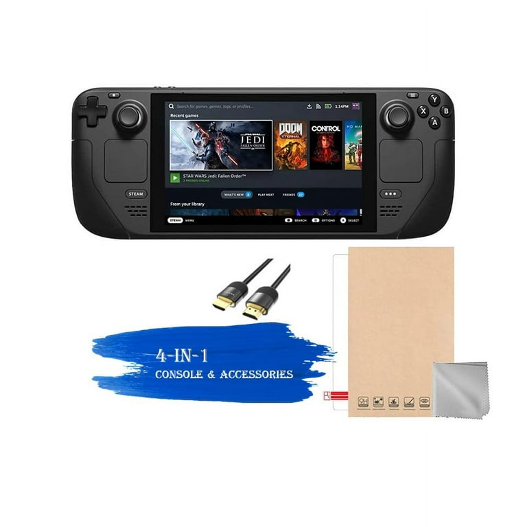 2023 Valve Steam Deck 256GB Handheld Console, 7-inch Touchscreen Display,  1280x800 Resolution, Ergonomic Design, Mytrix HDMI Cable, Lens Cloth,  Screen Protector, 3 Accessories: 4 in 1 Bundle 