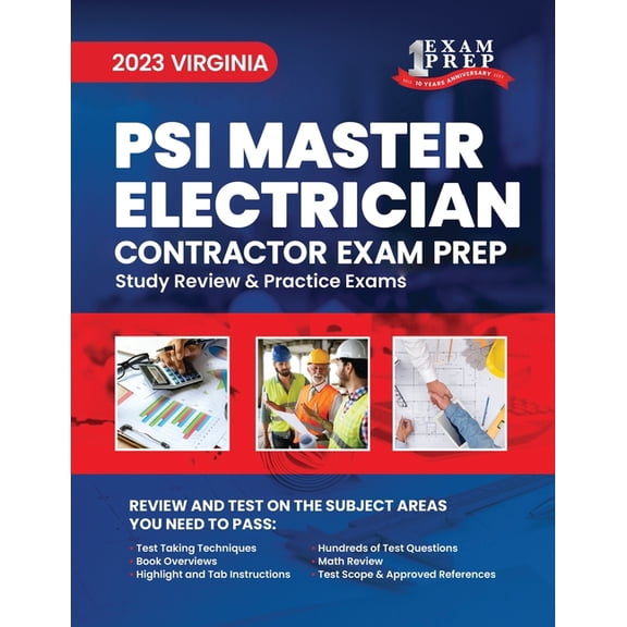 2023 Virginia PSI Master Electrician Contractor Exam Prep: 2023 Study Review & Practice Exams