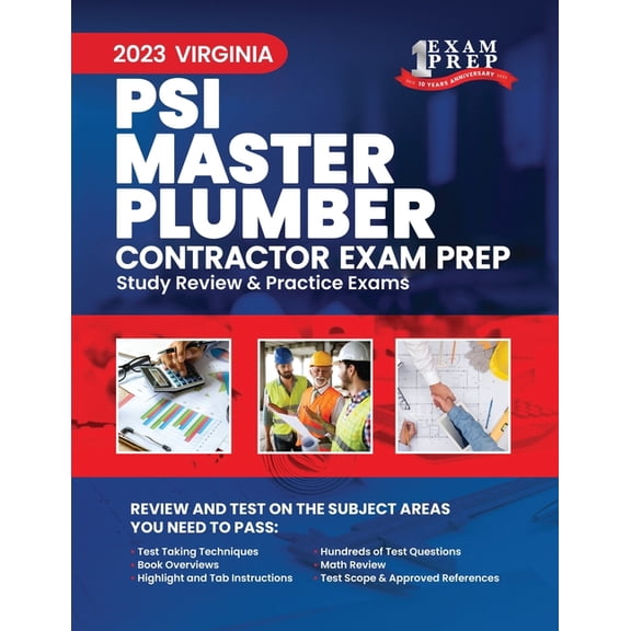 2023 Virginia PSI Master Plumber Contractor Exam Prep: 2023 Study Review & Practice Exams, (Paperback)