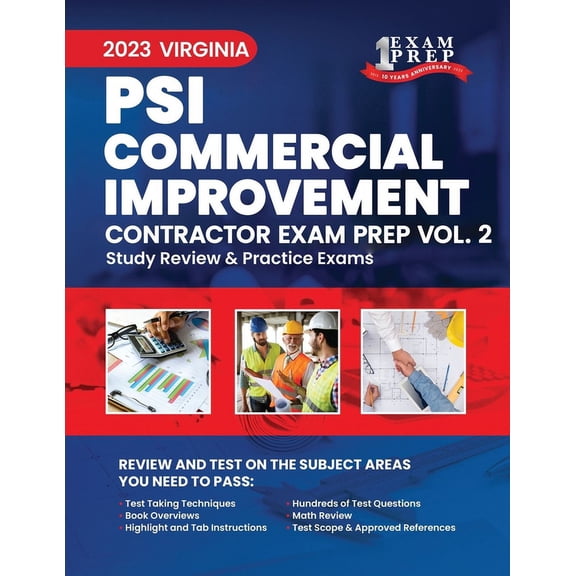 2023 Virginia Psi Commercial Improvement Contractor: 2023 Virginia PSI Commercial Improvement Contractor: Volume 2: Study Review & Practice Exams (Paperback)