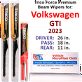 thumbnail image 1 of 2023 Volkswagen GTI Performance Beam Wipers (Set of 3) w/Rear Wiper, 1 of 3