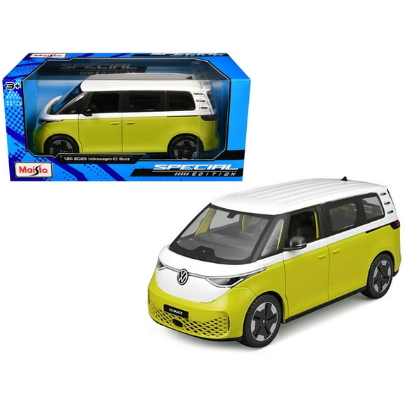 2023 Volkswagen ID. Buzz Van Yellow and White "Special Edition" Series 1/24 Die Cast Model Car by Maisto