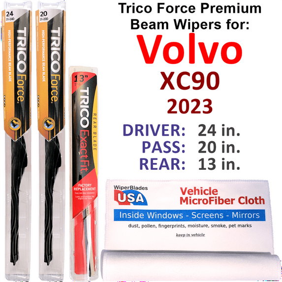 2023 Volvo XC90 Performance Beam Wipers (Set of 3) w/Rear Wiper