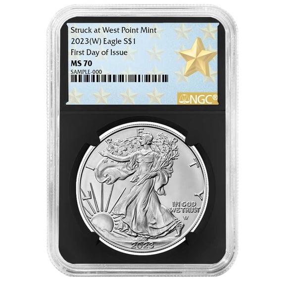 2023 (W) $1 American Silver Eagle NGC MS70 FDI West Point Star Label Retro Core