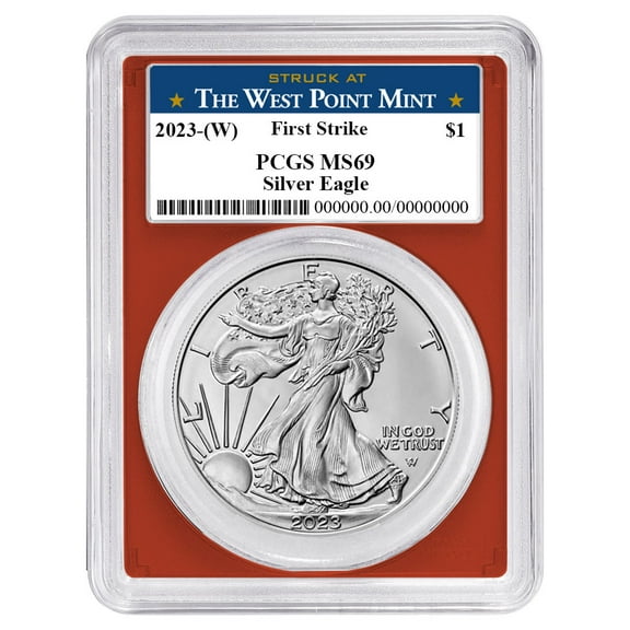 2023 (W) $1 American Silver Eagle PCGS MS69 FS West Point Label Red Frame
