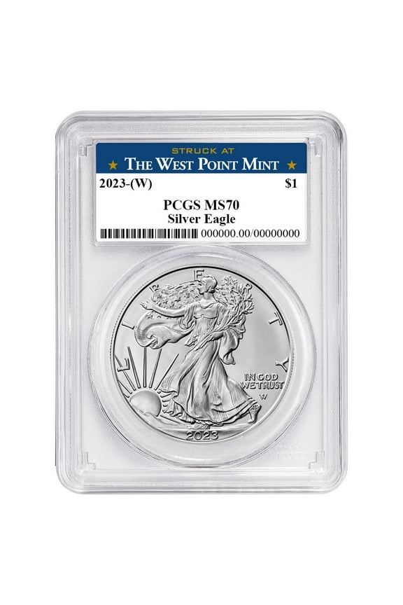 2023 (W) $1 American Silver Eagle PCGS MS70 West Point Label