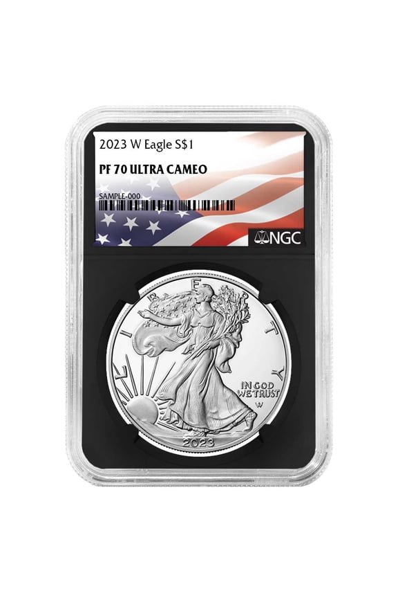 2023-W Proof $1 American Silver Eagle NGC PF70UC Flag Label Retro Core