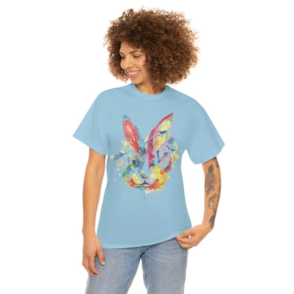 2023 Water Rabbit Year Watercolor Paint Design Unisex Heavy Cotton Tee