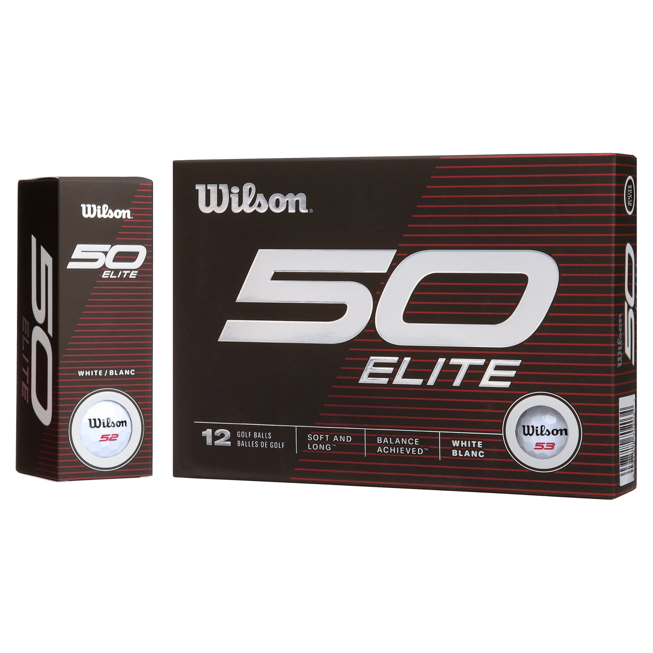 2023 Wilson Fifty Elite Golf Ball, White, 12-Pack