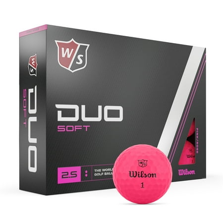 2023 Wilson Staff Duo Soft Golf Ball, Pink, 12-Pack