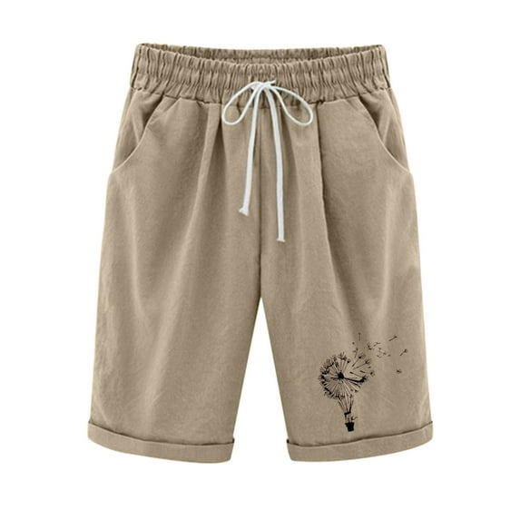 2023 Women's Bermuda Shorts Jersey Shorts,Plus Size Long Shorts for Women Knee Length Lounge Athletic Drawstring Elastic Waist Shorts