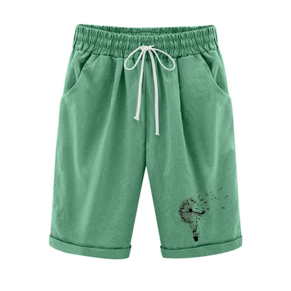 2023 Women's Bermuda Shorts Jersey Shorts,Plus Size Long Shorts for Women Knee Length Lounge Athletic Drawstring Elastic Waist Shorts