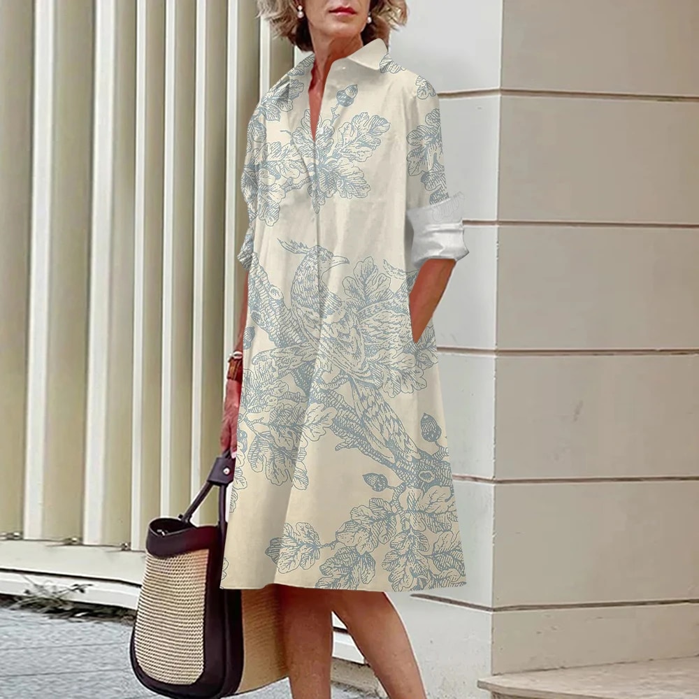 2023 Women's Shirt Casual Leopard Dress Daily Travel Fashion Lapel