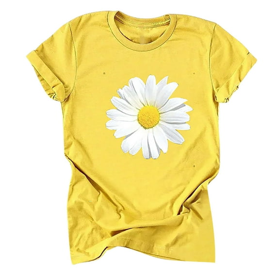2023 Women's Sunflower T Shirt Summer Short Sleeve Cute Graphic Loose Tees Tops