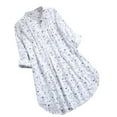 thumbnail image 1 of 2023 Womens Blouses Fashion Long Sleeve Button Down Shirts Dressy Work Tops Cat Print Loose Collared Blouse, 1 of 8