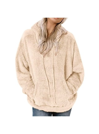 gakvbuo Clearance Items All 2022!Sweaters For Women Fall Fashion 2022  Oversized Sherpa Pullover Hoodie With Pockets Fuzzy Fleece Sweatshirt  Fluffy Coat V-Neck Long Sleeve Hooded Blouse Sweatshirt 