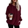 thumbnail image 1 of 2023 Womens Oversized Sherpa Pullover Hoodie with Pockets Fuzzy Fleece Sweatshirt Tie Dye Fluffy Coat, 1 of 10