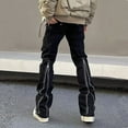 2023 Y2K Fashion Zipper Black Flared Jeans Cargo Pants Men Designer