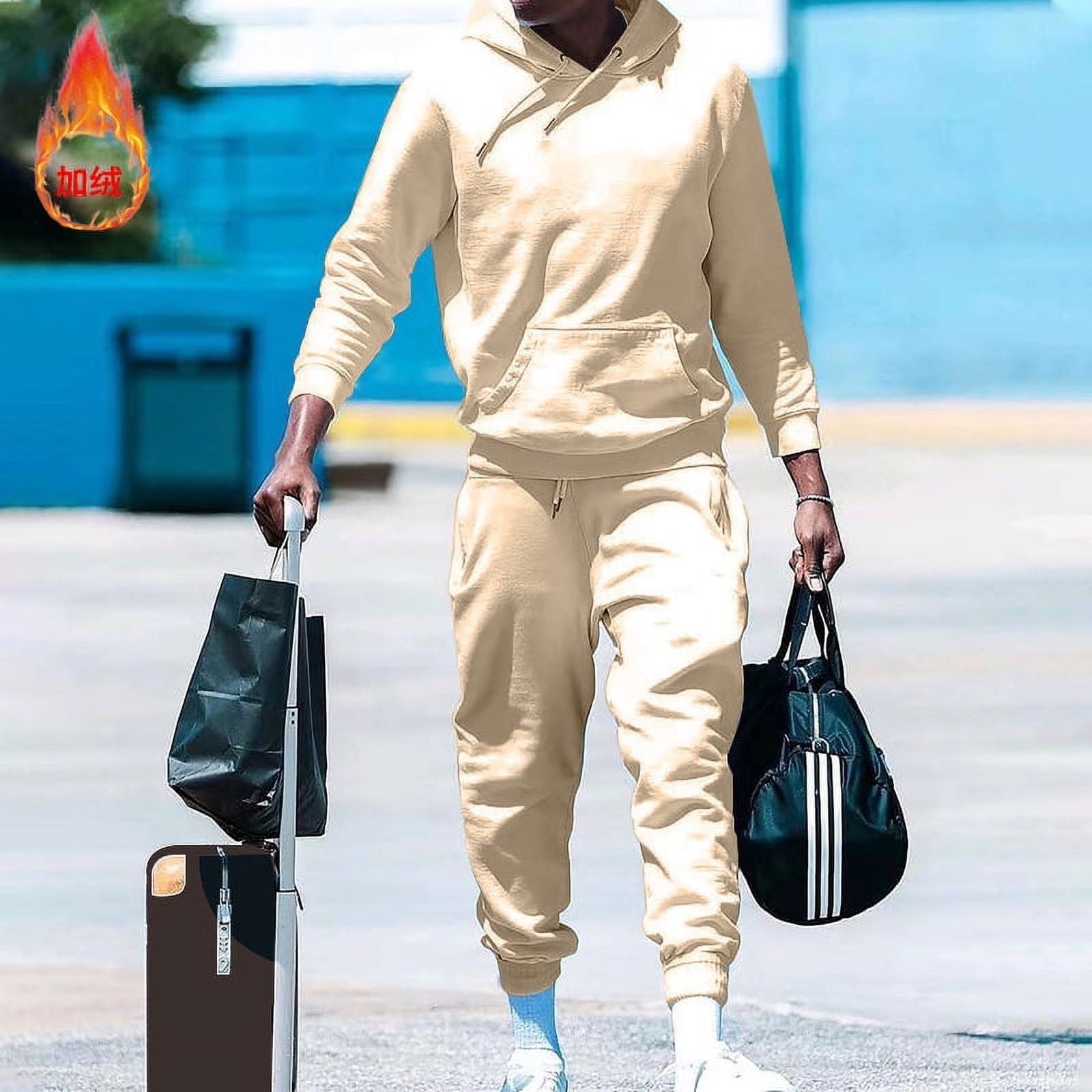 2023 crossborder autumn and winter men‘s clothing suit hooded fleece