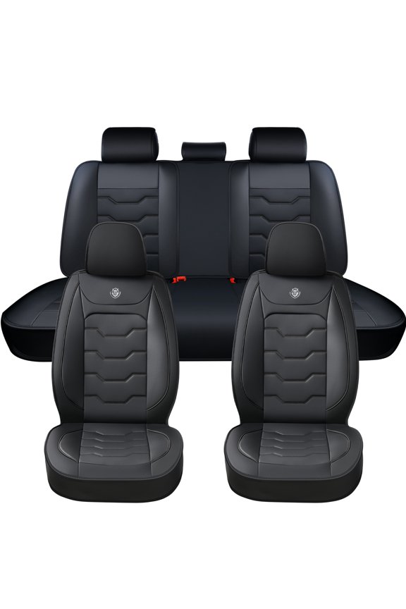 2023 for BUICK ENVISION Seat Cover, Waterproof Leather 5 Piece Full Set Non-slip Beautify Interior, Black Car Seat Covers, Airbag-Compatible