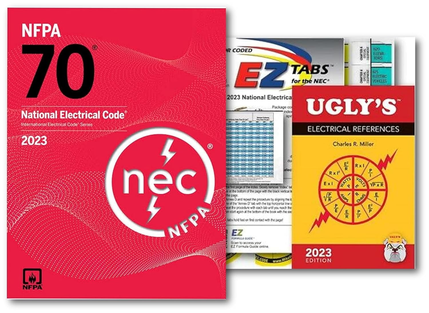 2023 nec code book Paperback NFPA70 National electrical code + 2023 Ugly's Electrical Reference(Spiral) with Coloe Coded EZ tabs