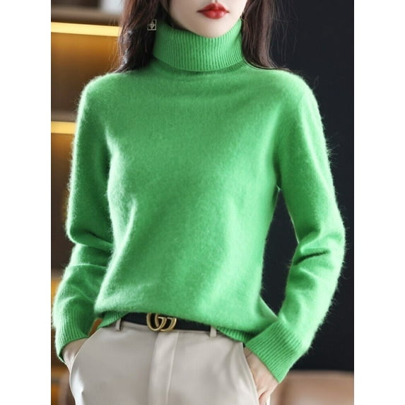 2023 new Winter Women's Sweater 100% Cashmere High Neck Knitted Pullover