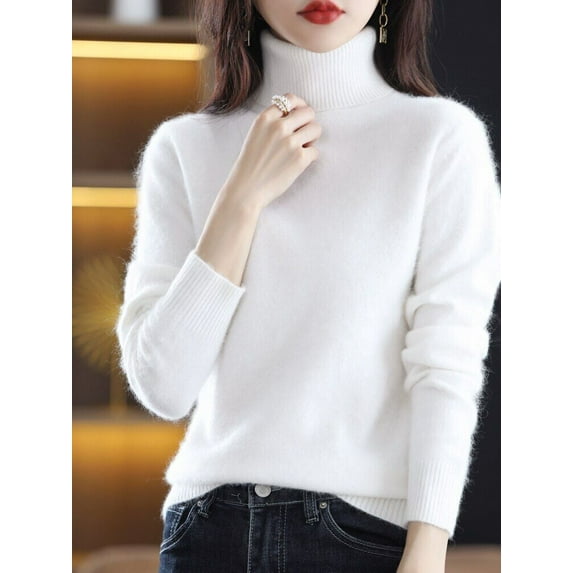 2023 new Winter Women's Sweater 100% Cashmere High Neck Knitted Pullover