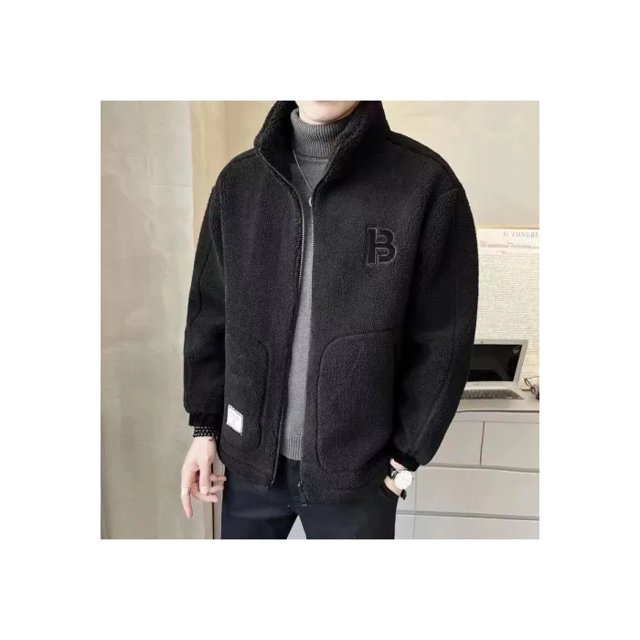 2023 new clothing men‘s cashmere cottonpadded coat fleecelined