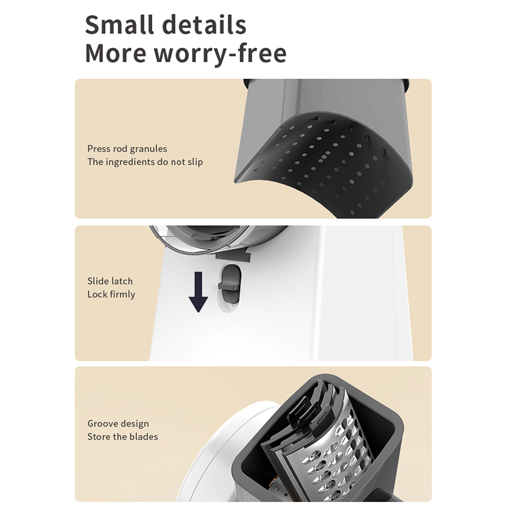 2023 new electric multifunctional spiral vegetable cutter shredder slicer food grinder, 1500mah