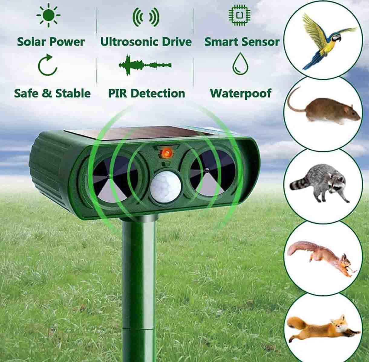 2023 new upgraded solar insect repellent, waterproof animal deterrent