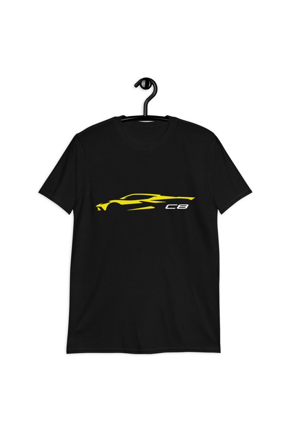 2023 vette C8 Outline Silhouette Accelerate Yellow 8th Gen Vette Gift T-Shirt
