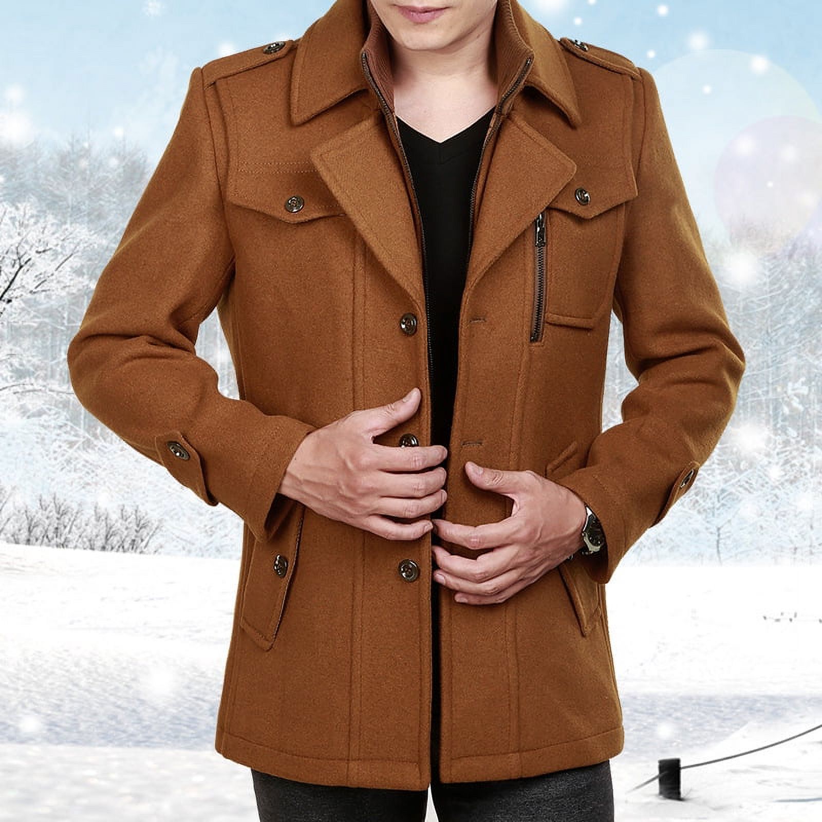 2023 winter men‘s woolen coat long Korean middleaged and elderly men‘s