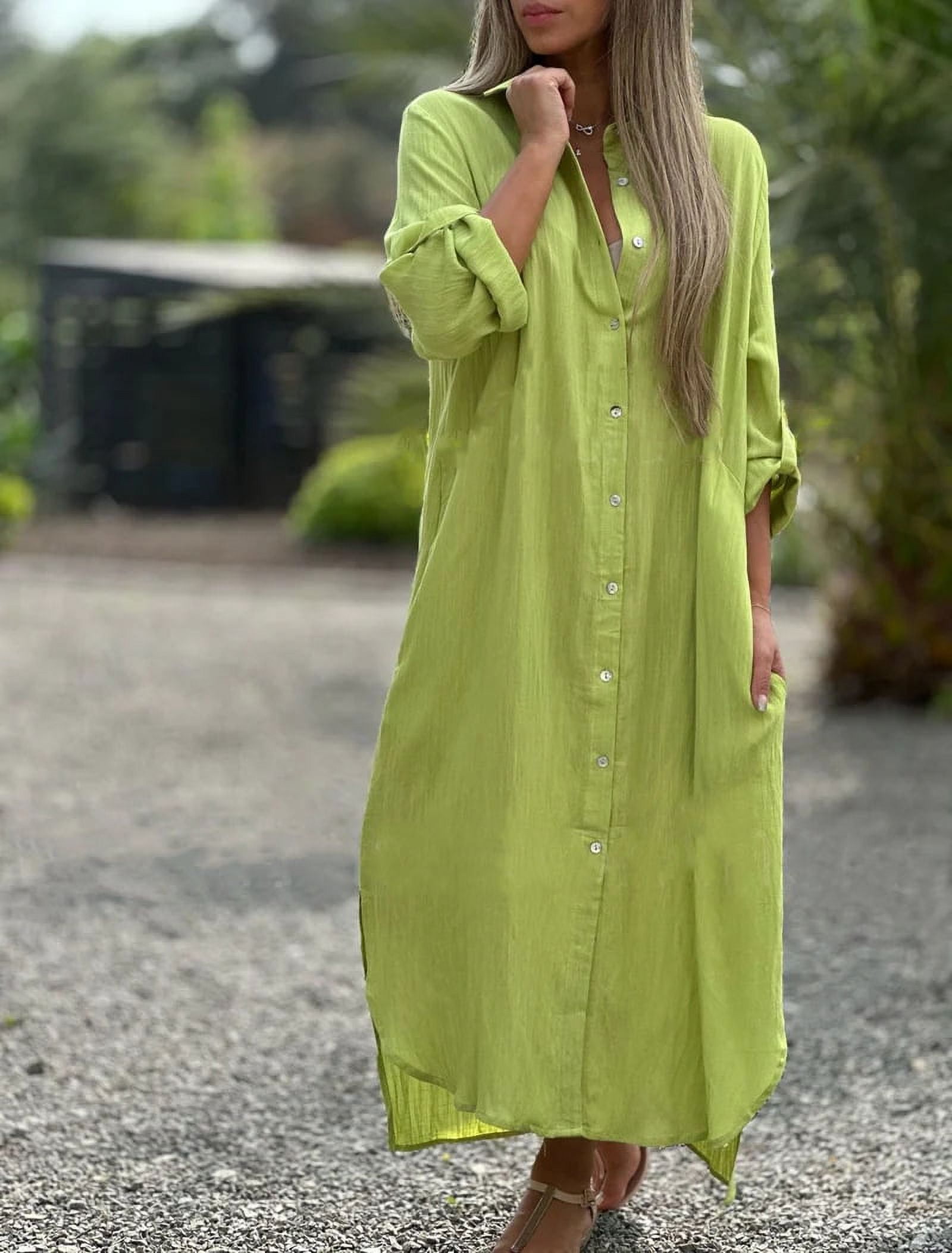 2023 women‘s clothing dress shirt long dress fashion casual long sleeve