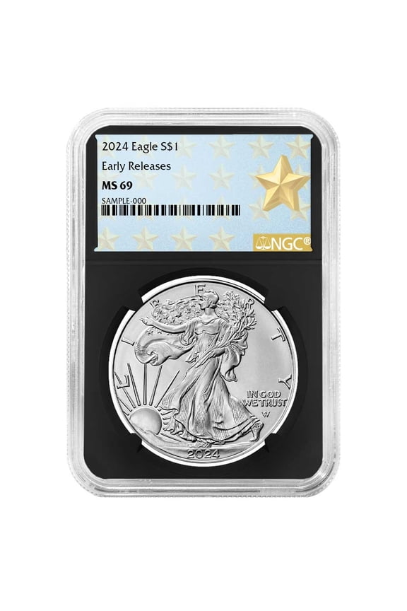 2024 $1 American Silver Eagle NGC MS69 ER West Point Star Label Retro Core