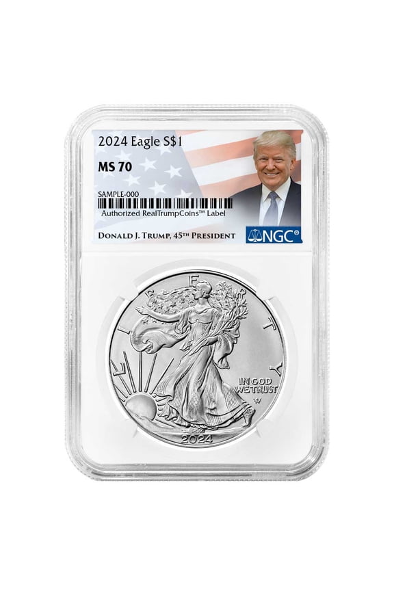 2024 $1 American Silver Eagle NGC MS70 Trump Label
