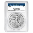 thumbnail image 1 of 2024 $1 American Silver Eagle PCGS MS70 West Point Label White Frame, 1 of 2