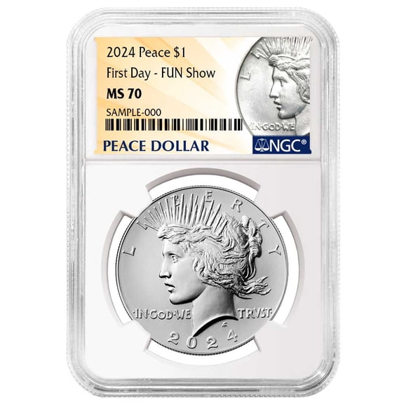 2024 $1 Peace Silver Dollar NGC MS70 FDI Peace Label Fun Show Releases