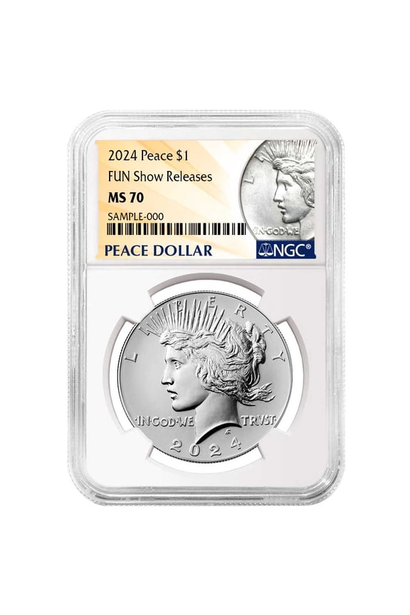 2024 $1 Peace Silver Dollar NGC MS70 Peace Label Fun Show Releases