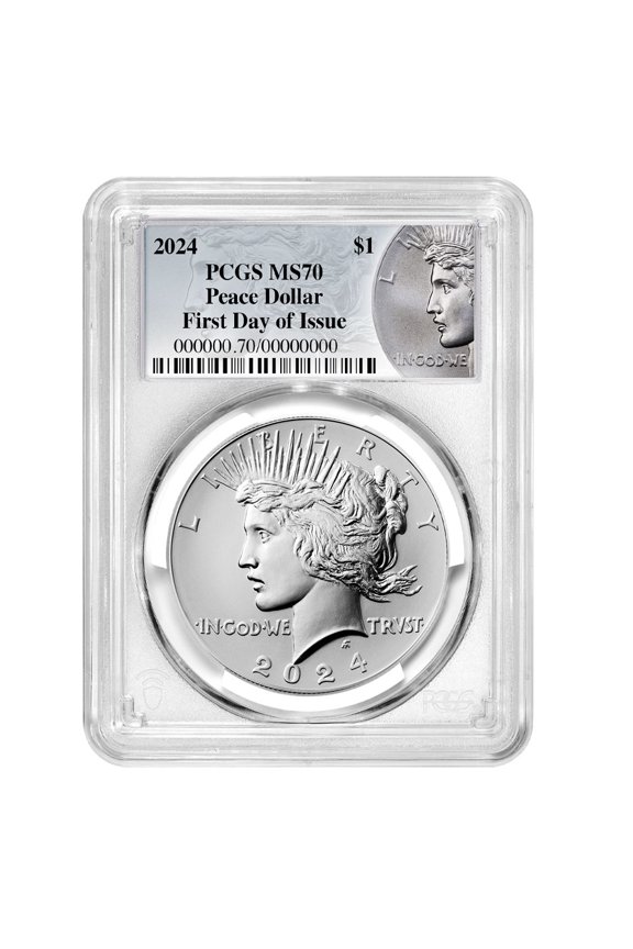 2024 $1 Peace Silver Dollar PCGS MS70 FDOI Peace Label
