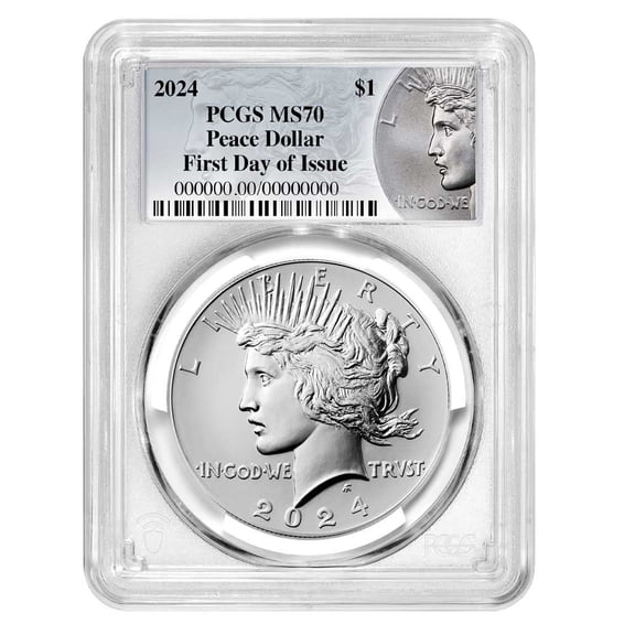 2024 $1 Peace Silver Dollar PCGS MS70 FDOI Peace Label