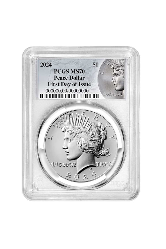 2024 $1 Peace Silver Dollar PCGS MS70 FDOI Peace Label