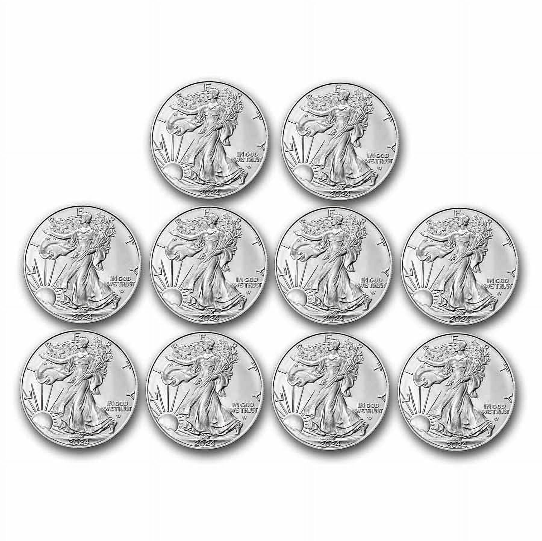 2024 Liberty US 1 oz American Silver Eagle Coin BU (Lot of 10