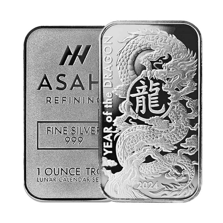 2024 1 oz Asahi Lunar Dragon Silver Bar .999 Fine - Walmart.com
